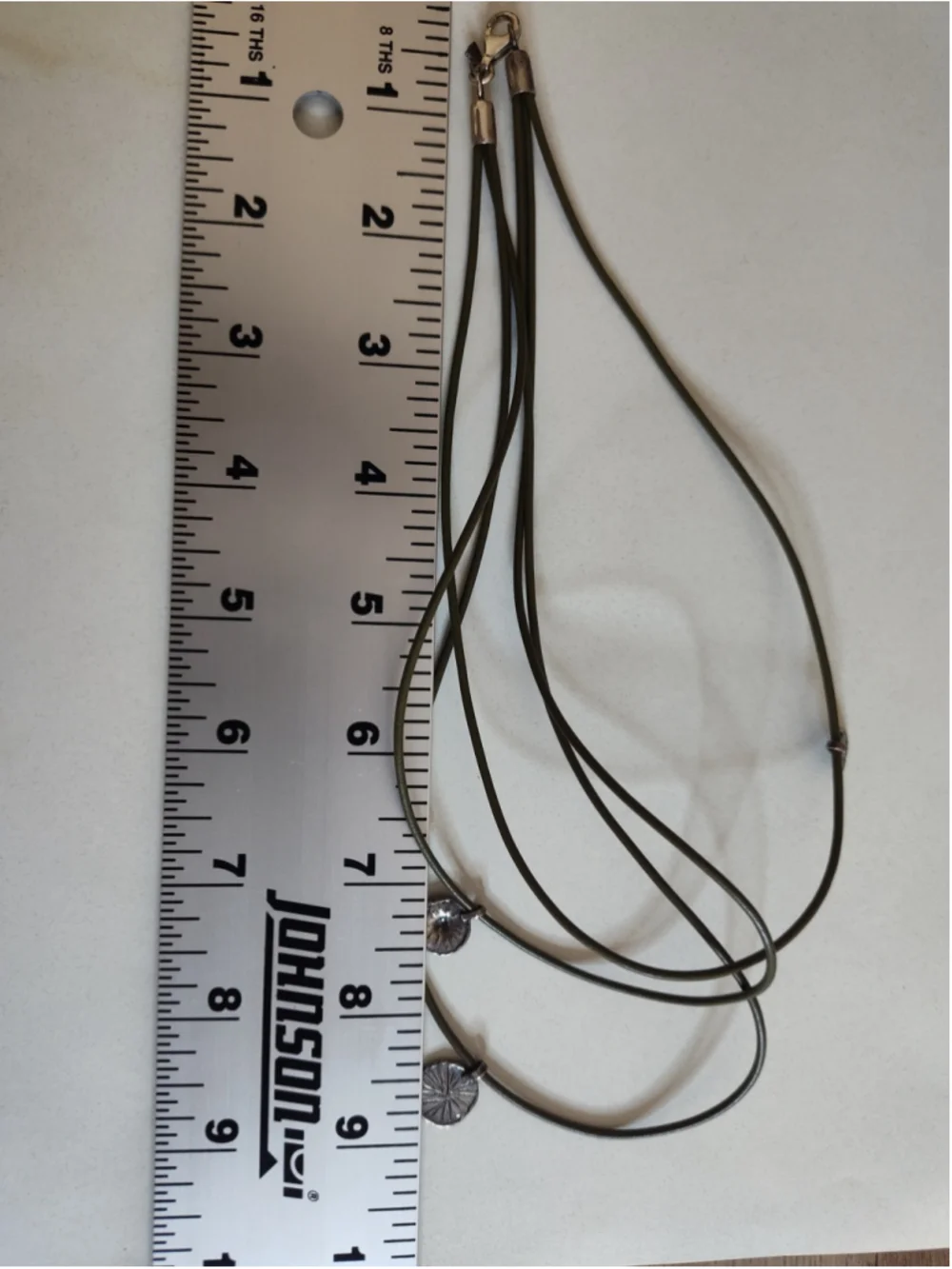 Women's Green Leather Cord and Sterling Silver Charm Layered Necklace
